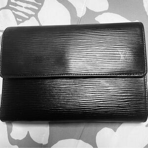 Louis Vuitton Porte Tresor Black Epi Leather Wallet